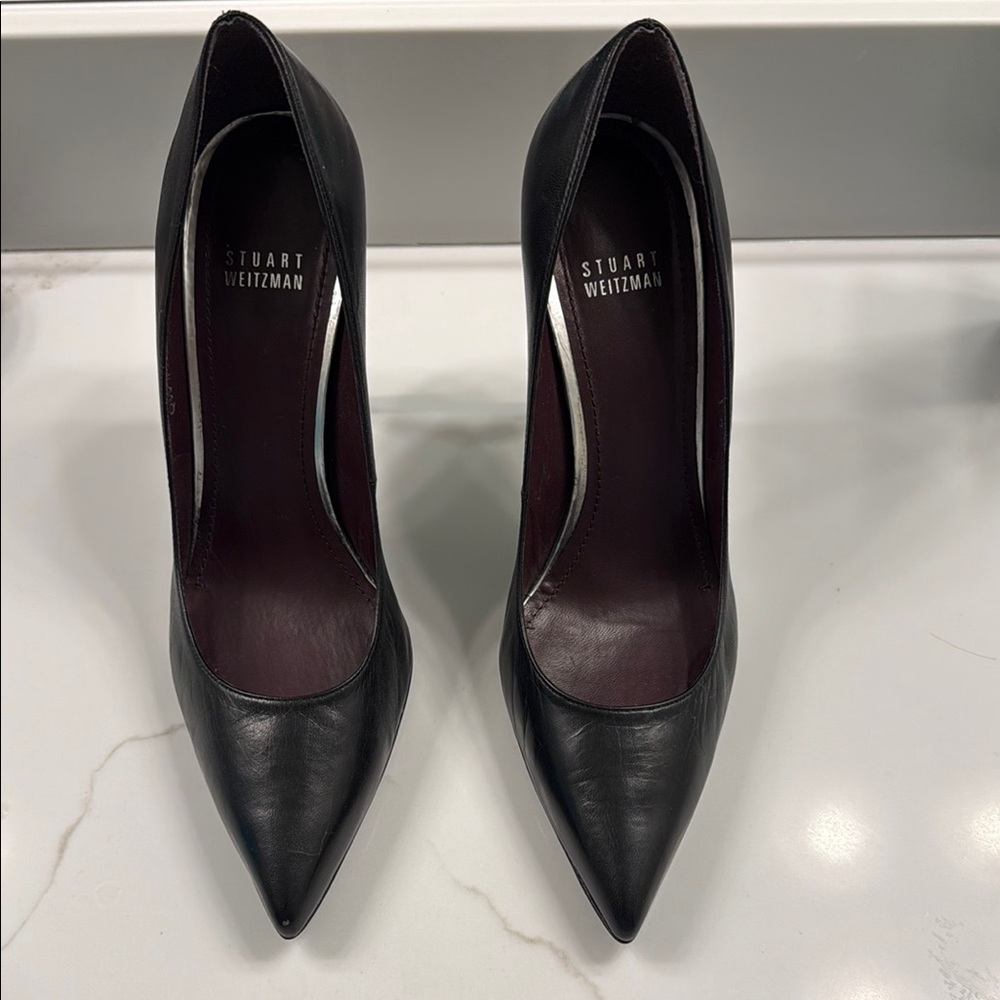 Stuart Weitzman Black Heels with Pointed Toe